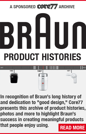 Braun Product Histories. In recognition of Braun's long history of and dedication to good design, Core77 presents this archive of product histories, photos and more to highlight Braun's success in creating meaningful products that people enjoy using.
