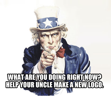 What are you doing right now? Help your Uncle make a new logo.