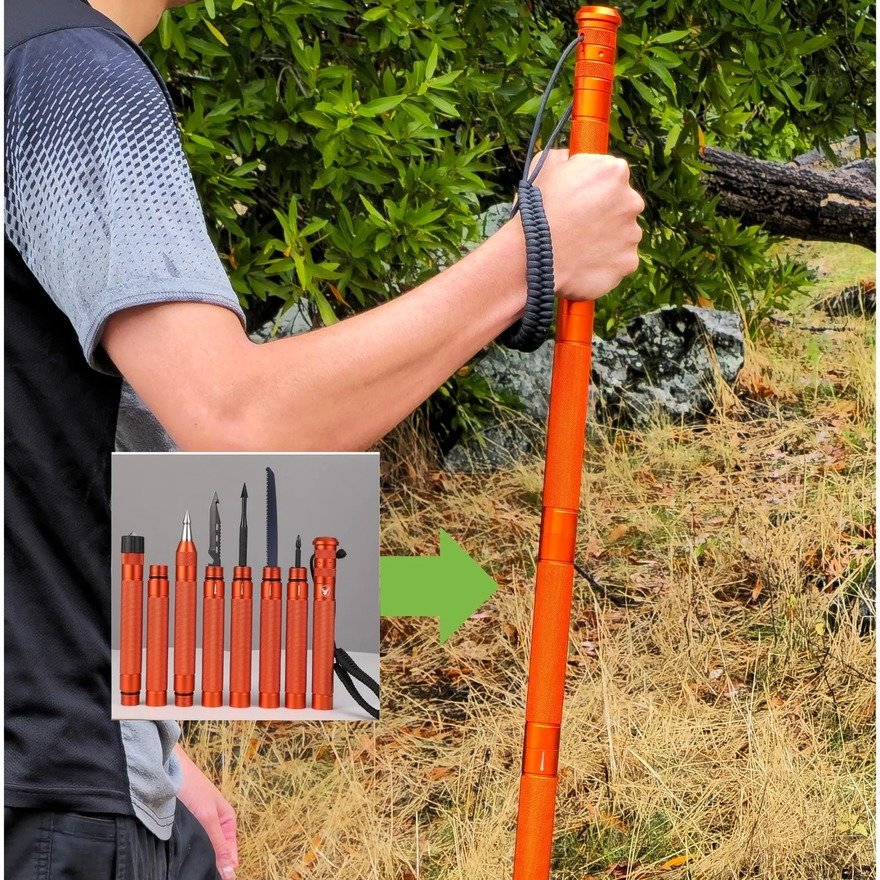 A Sectional Hiking Stick with Tools in Each Section - Core77