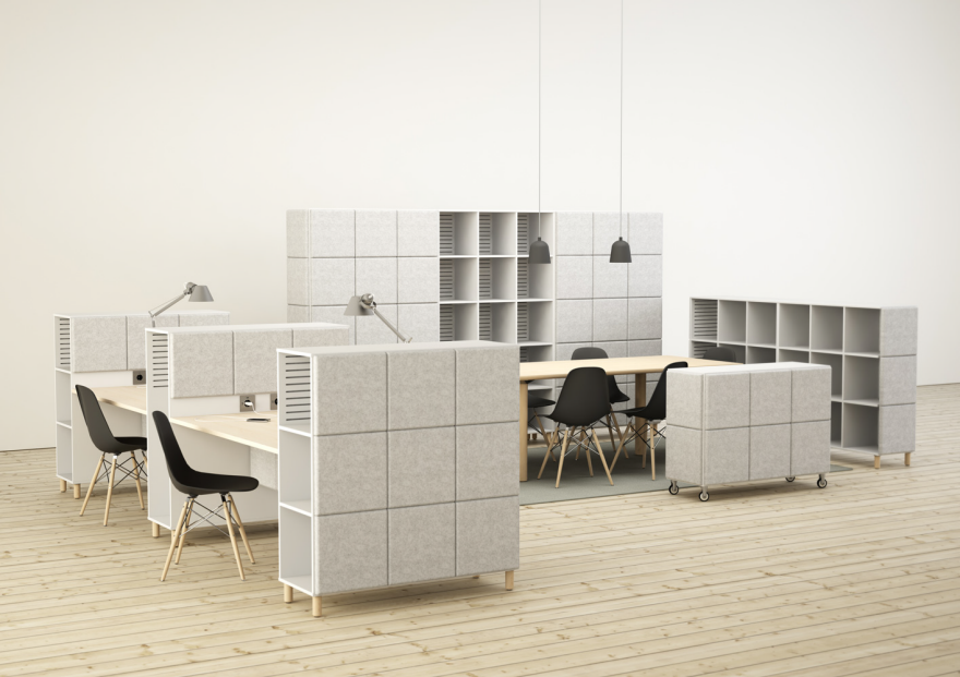 Sabine A collection of furniture with integrated sound attenuation