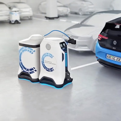 VW's Roving Robot Can Charge an Entire Parking Garage Full of Electric ...