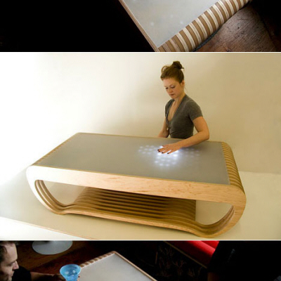 Ripple table responds to touch with lights - Core77