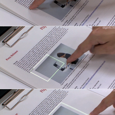 Fujitsu's FingerLink Interaction System Makes Dumb Paper Smart - Core77